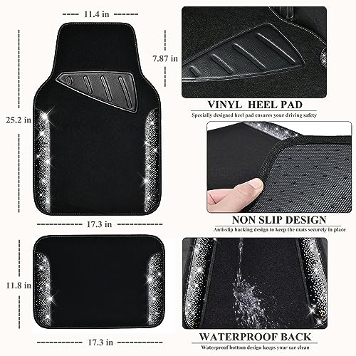 CAR PASS Bling Car Mats Shining Diamond Carpet Crystal - Product Imagery