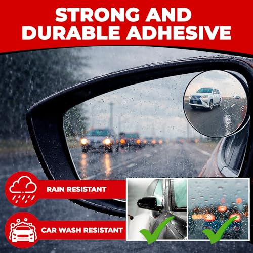 Car Blind Spot Mirror Round 2.5" - HD Glass Frameless Convex - Product Imagery