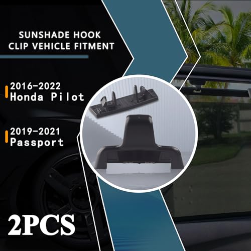 Rear Sun Shade Hook Clip with Cover Kit Black Compatible with - Product Imagery