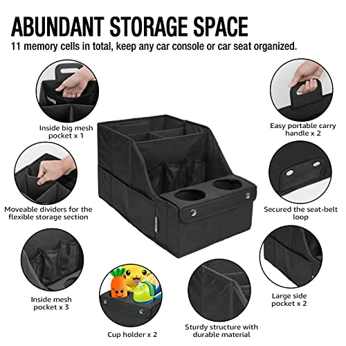 MULISOFT Car Backseat Organizer with 11 Compartments & 2 Cup - Product Imagery