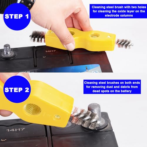 Ohleats Battery Terminal Cleaning Brush, 4 in 1 Anti-Corrosion - Product Imagery