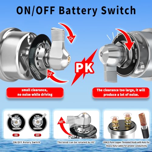 200A Battery Disconnect Switch 12V 48V Battery Shut Off Switch - Product Imagery