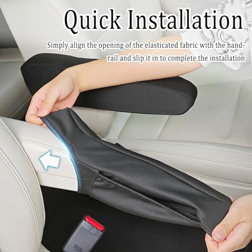 2PCS Arm Rest Cover for Car with Side Pocket,Breathable Cloth - Product Imagery