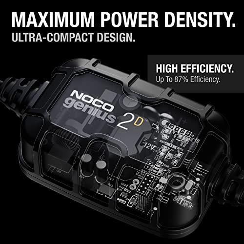 NOCO GENIUS2D 2A 12V Onboard Battery Charger, Trickle Charger & - Product Imagery