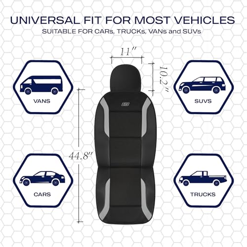 Skechers Memory Foam Car Seat Covers, Air Cool Mesh Thick Seat - Product Imagery