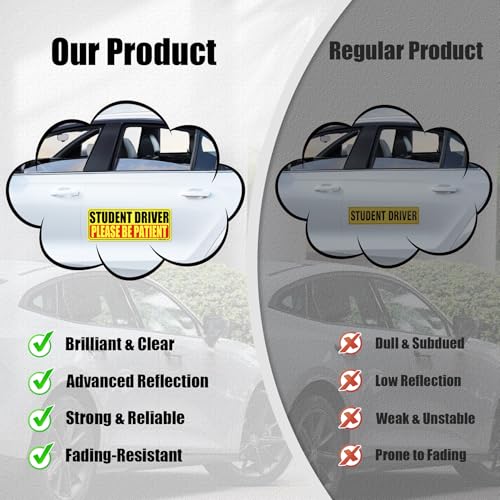 SINGARO Student Driver Magnet for Car - Please Be Patient, 3Pcs - Product Imagery
