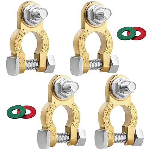 Battery Terminal Connectors 2 Pair, Battery Terminals M8 x 21mm - Product Imagery