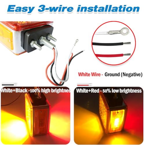 LED Pedestal Lights Amber/Red Double Face 39 LED Turn Signal - Product Imagery