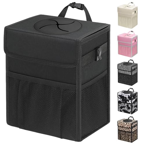 Capolo Car Trash Can with Lid, Leakproof Car Garbage Can Car - Product Imagery