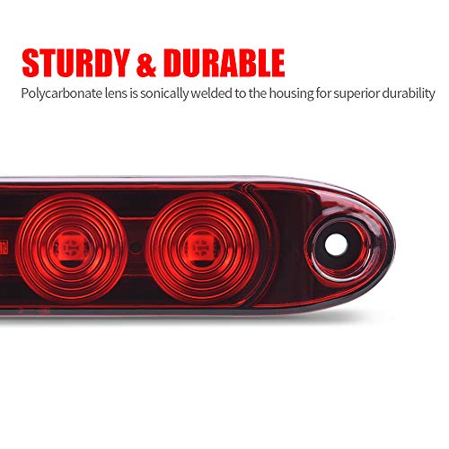 MICTUNING 2PCS Red 16 inches 11 LED Trailer Light Bar IP67 - Product Imagery