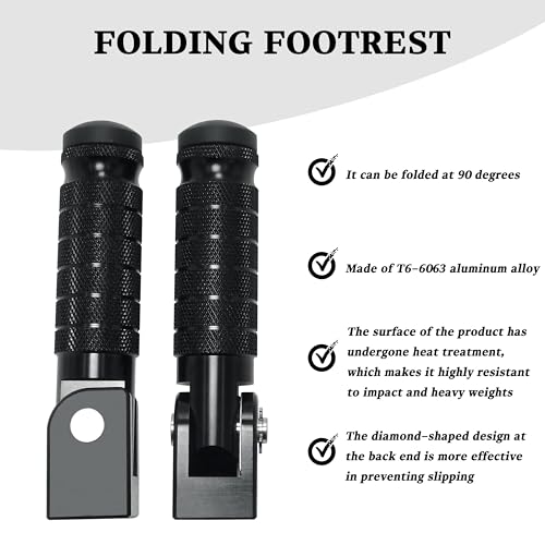 M8 Universal CNC Motorcycle Foot Pegs Degree Foldable Bike Pegs - Product Imagery