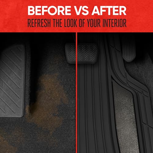 Motor Trend ChromeTech Car Floor Mats Full Set - Durable Rubber - Product Imagery