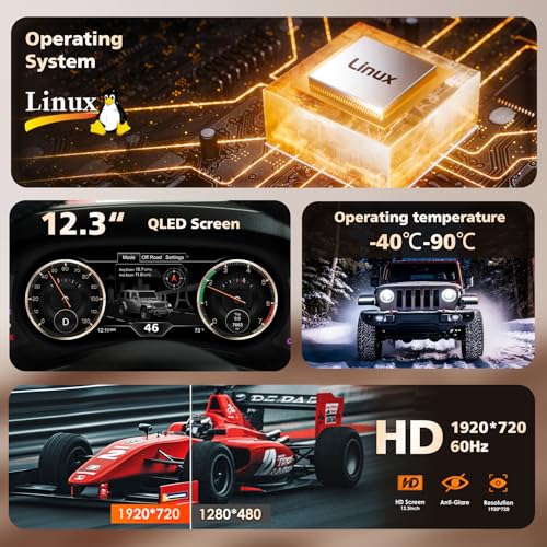 12.3”HD screen1920*720 Digital Instrument Cluster Display for - Product Imagery