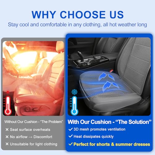 1 Pack Gray Ventilated Cooling Car Seat Covers for Summer - Product Imagery