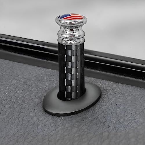 Moly Magnolia 4PCS Carbon Fiber Car Door Lock Knob Covers, Red - Product Imagery