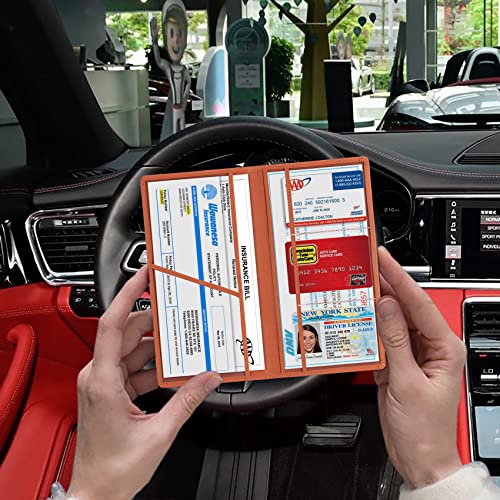 TOURSUIT Car Registration & Insurance Card Holder, Brown - Product Imagery
