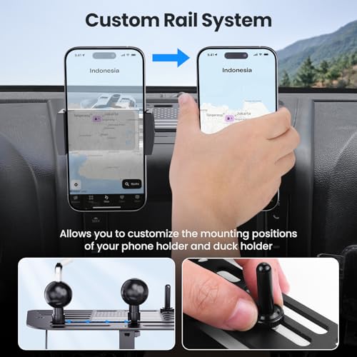 DIAMOOKY Metal Adjustable Phone Mount for Jeep Wrangler JK JKU - Product Imagery