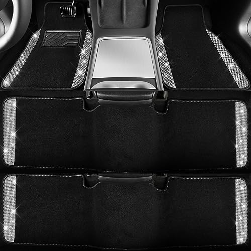 CAR PASS 3 Row Bling Diamond Car Mats Shining Carpet Rhinestones - Product Imagery