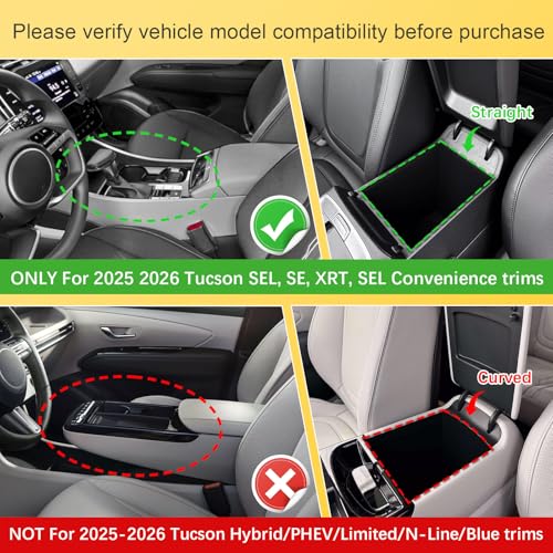 Center Console Organizer Tray for 2025 2026 Hyundai Tucson - Product Imagery