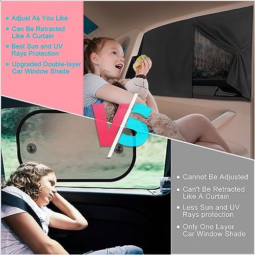 Car Window Shades, 2 PCS Magnetic Double Layer Auto Sun Shade - Product Imagery