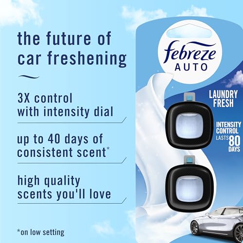 Febreze Car Air Freshener Vent Clip Laundry Fresh Scent, .07 oz. - Product Imagery