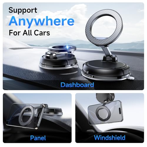 ANDERY Car Phone Holder for Magsafe [78+LBS Strongest Suction & - Product Imagery