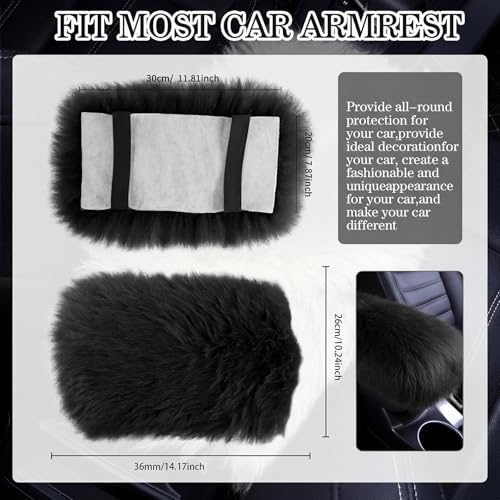 Frienda Furry Armrest Cover Auto Center Console Cover Car Soft - Product Imagery