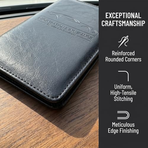 LumiMokki Premium Car Registration & Insurance Card Holder, - Product Imagery
