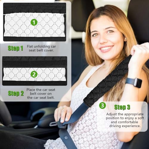 5 Pack Soft Car Seat Belt Cover Protector Comfort Auto Seatbelt - Product Imagery