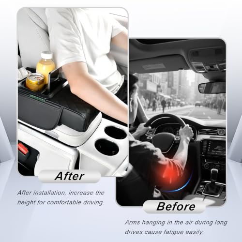 Upgraded 5 in 1 Car Center Console Cover, Leather Car Armrest - Product Imagery