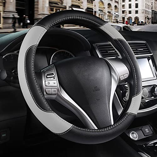 Leather Car Steering Wheel Cover, Universal Fit for Most Cars, - Product Imagery