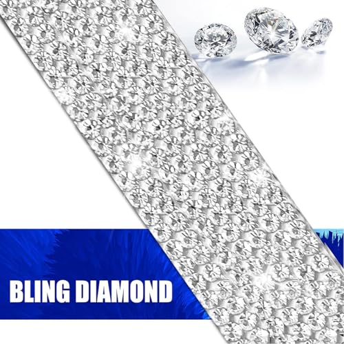 Mandark 8PCS Rhinestone Door Handle and Cup Stickers, White - Product Imagery