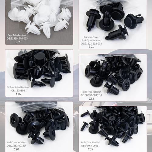 150PCS Car Clips & Plastic Rivets, 6 Popular Sizes Auto Body - Product Imagery