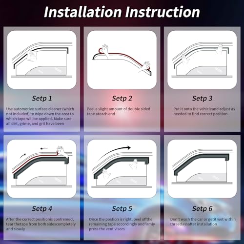 Outside Mount Window Visors Rain Guards for Honda Civic 4Dr - Product Imagery