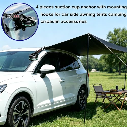 4PCS Heavy Duty Suction Cup Hooks - Strong Suction Cups for Car - Product Imagery