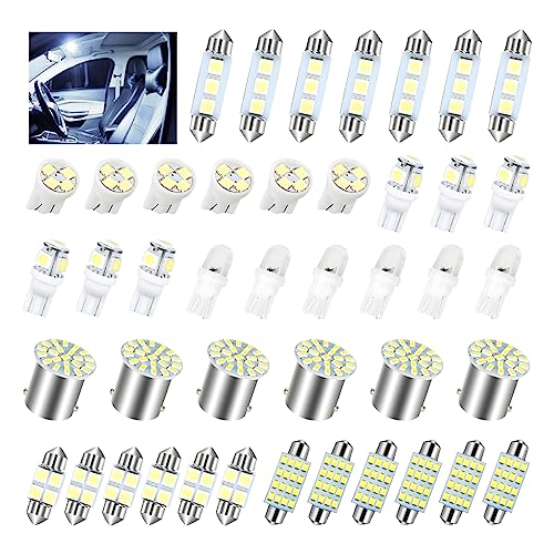 42 Pcs Car LED Lights Kit, 6000K 12V T10 Interior Bulbs - Product Imagery