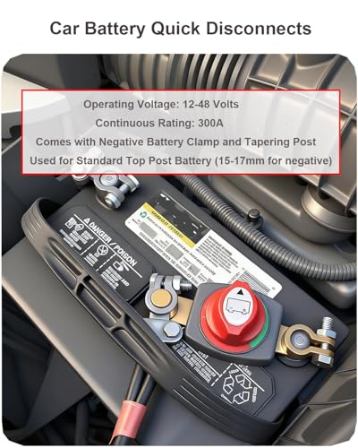 Battery Disconnect Switch Negative, 12V-48V Heavy Duty Top Post - Product Imagery