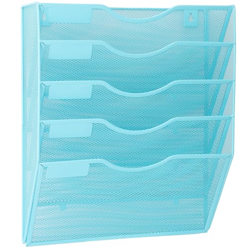 EASEPRES 5 Pocket Mesh Hanging Wall File Organizer, Wall Mounted - Product Imagery