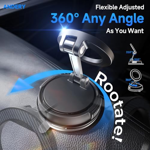 ANDERY Car Phone Holder for Magsafe [78+LBS Strongest Suction & - Product Imagery