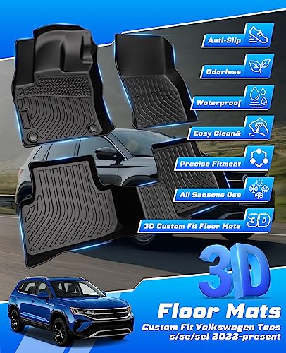 Sunsdrew Floor Mats for 2022-2026 Volkswagen Taos Accessories, - Product Imagery