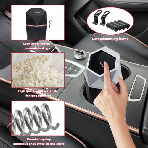 BFXM Car Trash Can Small Trash Bin with Lid, Car Accessories for - Product Imagery