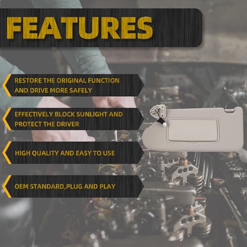 Dasbecan Driver Side Sun Visor Compatible with Nissan Maxima - Product Imagery