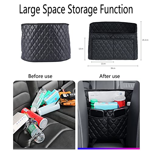 Modern Minimalist Car Seat Storage Bag - Black Faux Leather - Product Imagery
