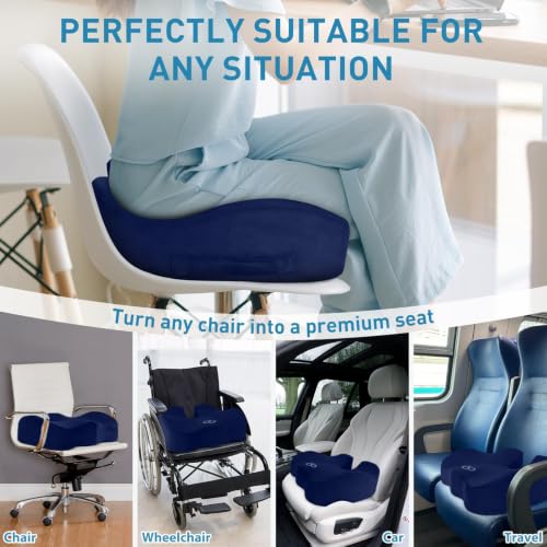 BlissTrends Memory Foam Seat Cushion for Office Chair & Car - Product Imagery