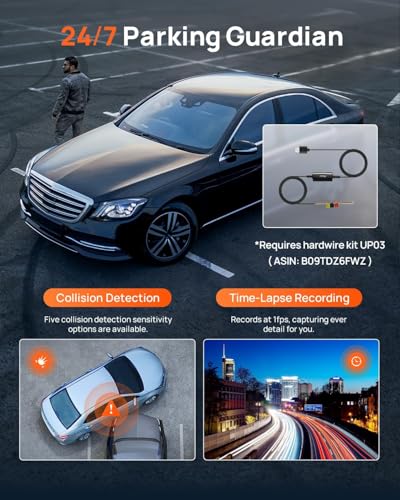 70mai 4K Dash Cam Front and Rear, Built in Wi-Fi 6 & GPS Car - Product Imagery