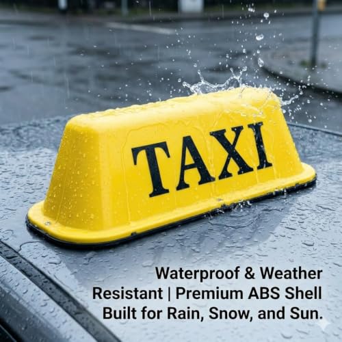 BADASS SHARKS Taxi Roof Sign Waterproof Magnetic 12V Cab Light - Product Imagery
