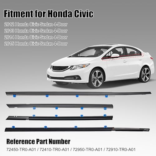 Window Molding Trim for 2012-2015 Honda Civic 4-Door Sedan - Product Imagery