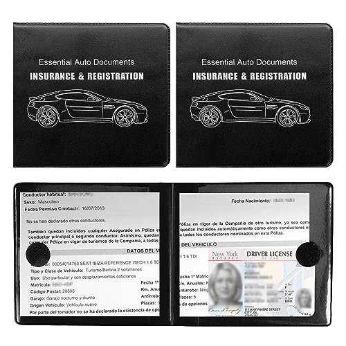 Ziciner Car Registration Insurance Holder, 2Pack Essential Auto - Product Imagery