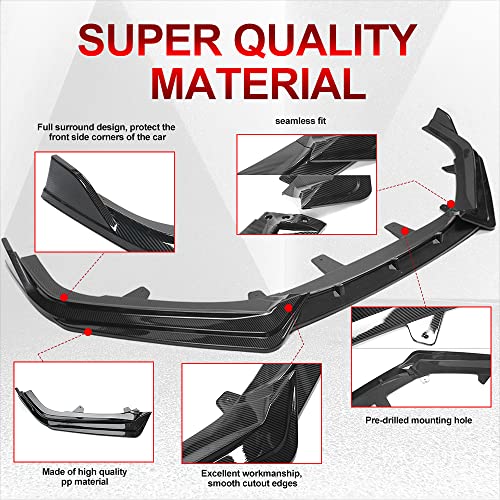 Fit 2021-2022 Honda Accord Front Lip IKON V1 Style Carbon Fiber - Product Imagery