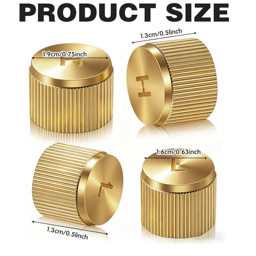 4Pcs AC Valve Caps Stem Car, Brass High & Low Pressure Service - Product Imagery